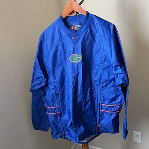 NIKE TEAM Issue Florida Gators UF Pullover Warmup Rain Windbreaker Mens Medium